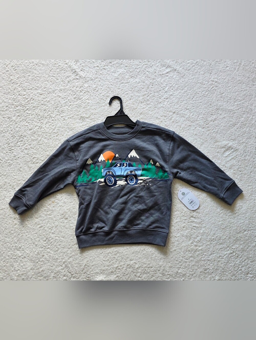New boy's size 6 Wonder Nation Crewneck Sweatshirts, camping Christmas tree Jeep